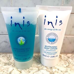 Lot of 2 Inis Energy of the Sea Revitalizing Body Lotion & Shower Gel 2.9 Fl Oz